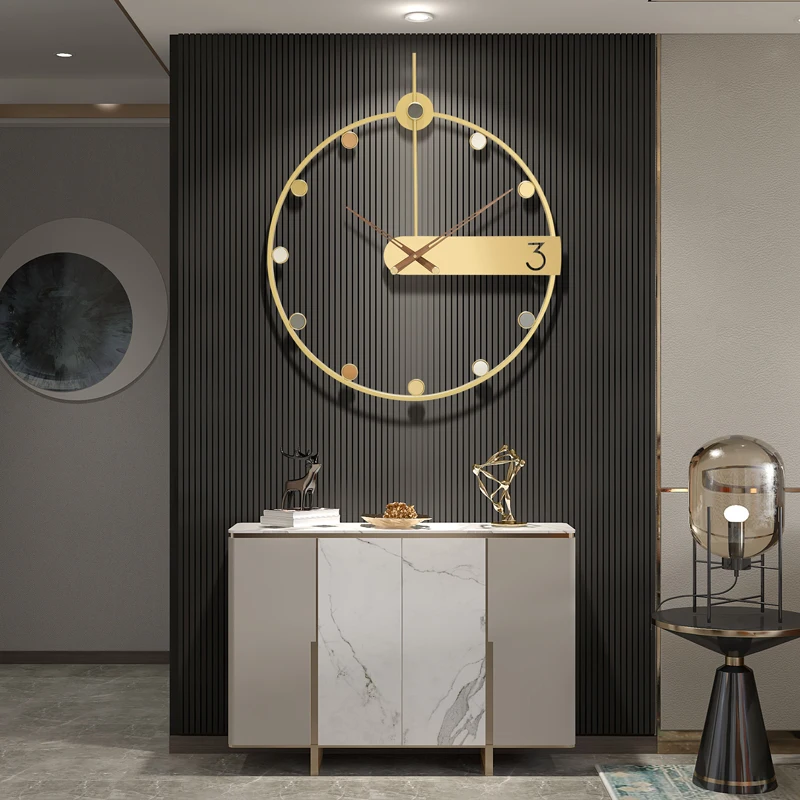 

Silent Luxury Wall Clock Modern Design Metal Nordic Home Decorating Items Clocks Large Reloj De Pared Living Room Furniture