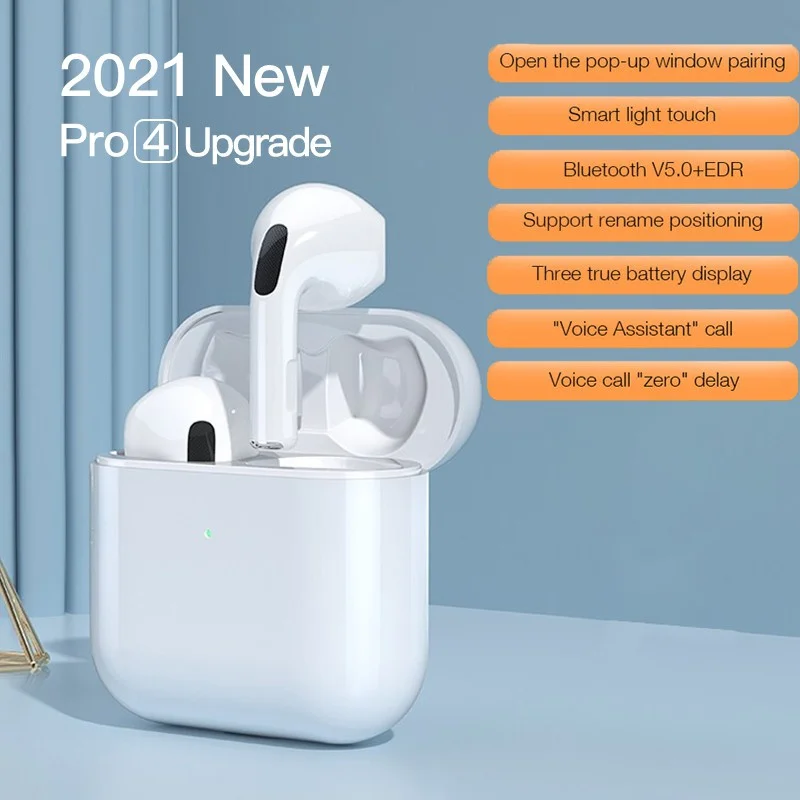

PRO4 Bluetooth TWS Earphone Stereo Headset Sport Earbuds Wireless Headphones With Microphone Charging Box For Smart Phone