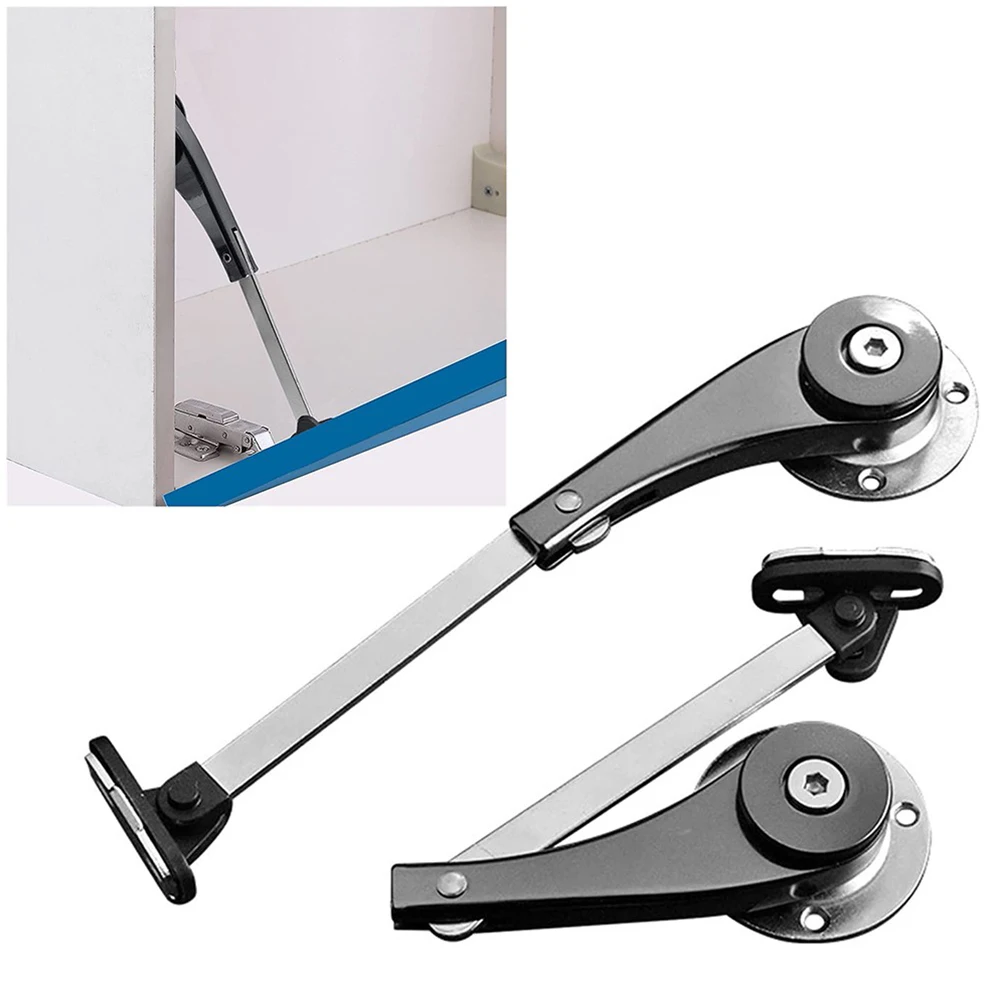 

2PC Adjustable Door Stay Strut Kit Tatami Cabinet Door Support Hinges Zinc Alloy Lift Rod Cushioning Household Hardware