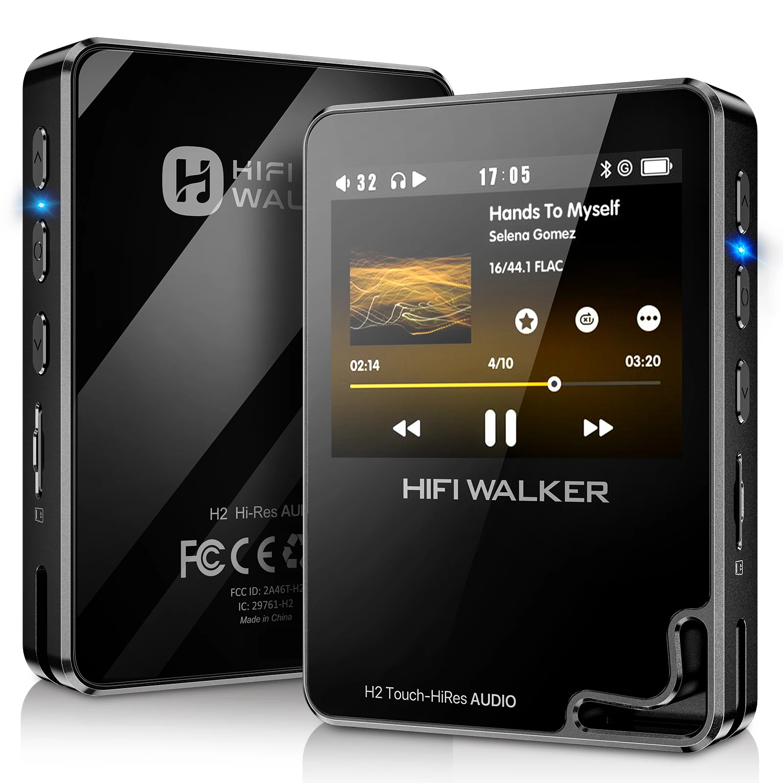 Фото HiFi Walker H2Touch Hi-Res музыкальный плеер MP3 с сенсорным экраном, USB DAC, HIFI, FLAC, DSD128, Bluetooth 5.2, 64 ГБ (до 512 ГБ) №1