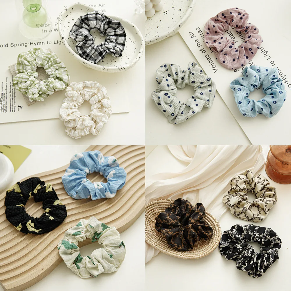 

Летняя стильная Цветочная атласная резинка для волос, Женская эластичная резинка для волос, аксессуары для волос