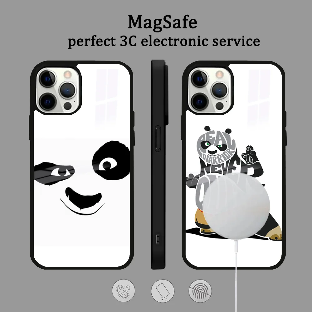Чехол для телефона K-Kung Fu P-Panda-A IPhone 16 15 14 13 12 11 Pro Max Plus Mini Magsafe Mirror беспроводной