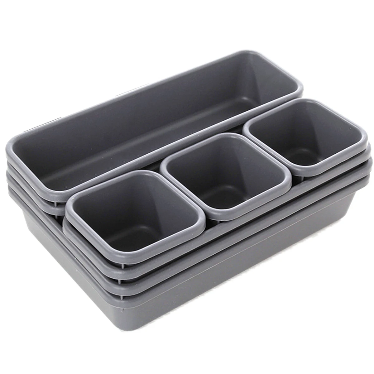 

Drawer Makeup Organizers Storage Box Best Interlocking Narrow Drawer for Bathroom,Office Organizer Gray