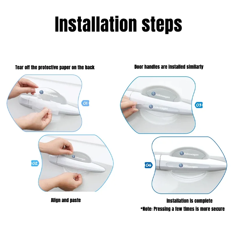 4/8 шт. защитные наклейки на дверную ручку автомобиля авто эмблема пленка против