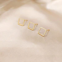 18k gold plated hot selling geometric square earring diy accessories for making earrings diy material