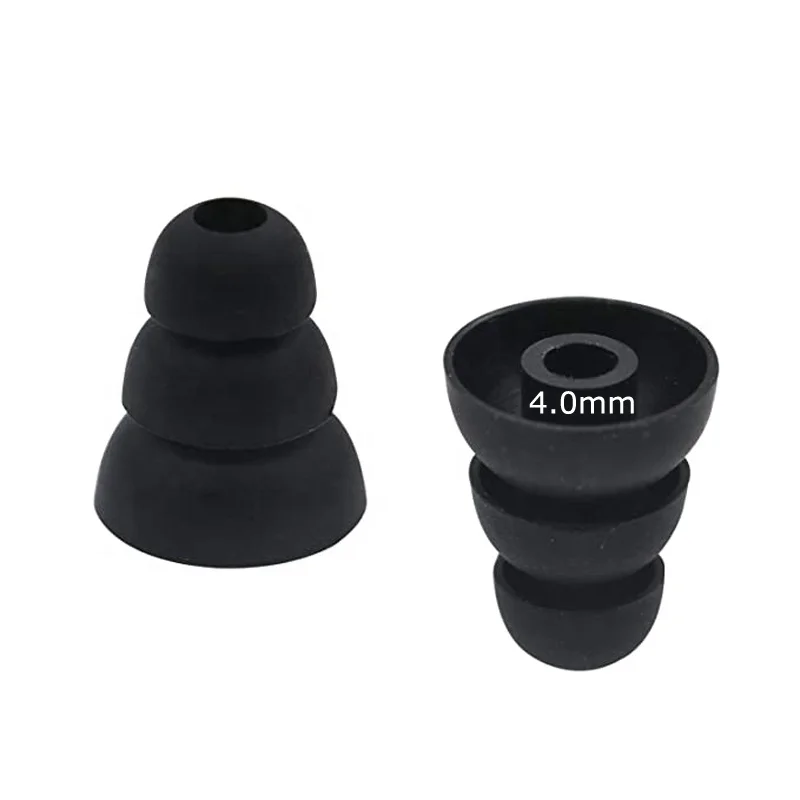 

4.0mm Hole Triple Flange Soft Silicone Earbud Tips Replacement Ear Buds Covers Gels Caps for Beats In-Ear Earphone Eargels