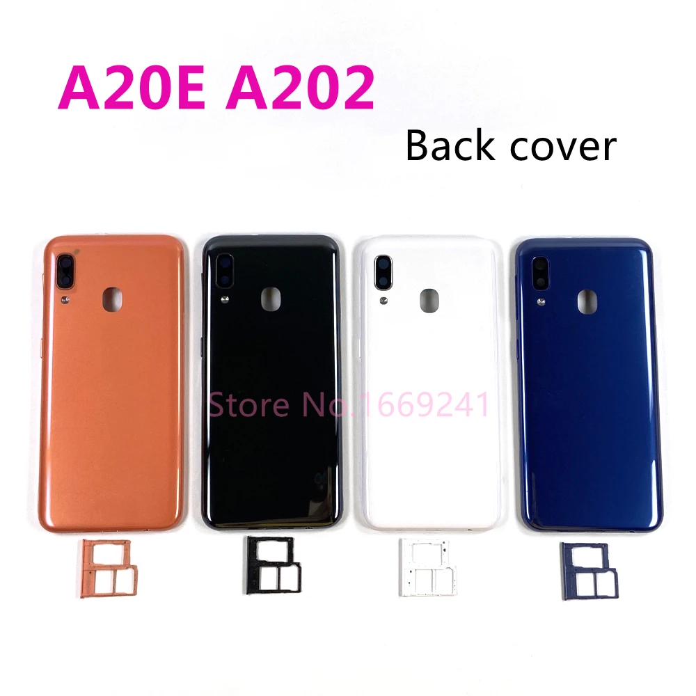 

Back Cover For Samsung Galaxy A20E A202 SM-A202F A202F/DS Battery Rear Door Housing Case Lid SIM Card Tray Replacement Parts