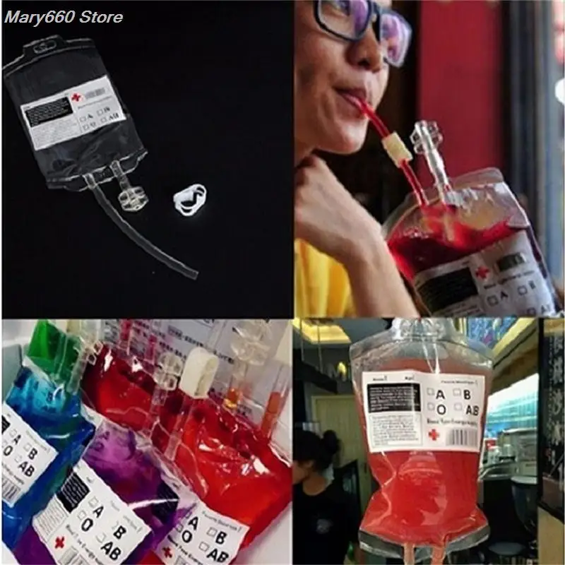 

350 мл прозрачная сумка для напитков, имитация кровяного мешка, тема вампира, фотография