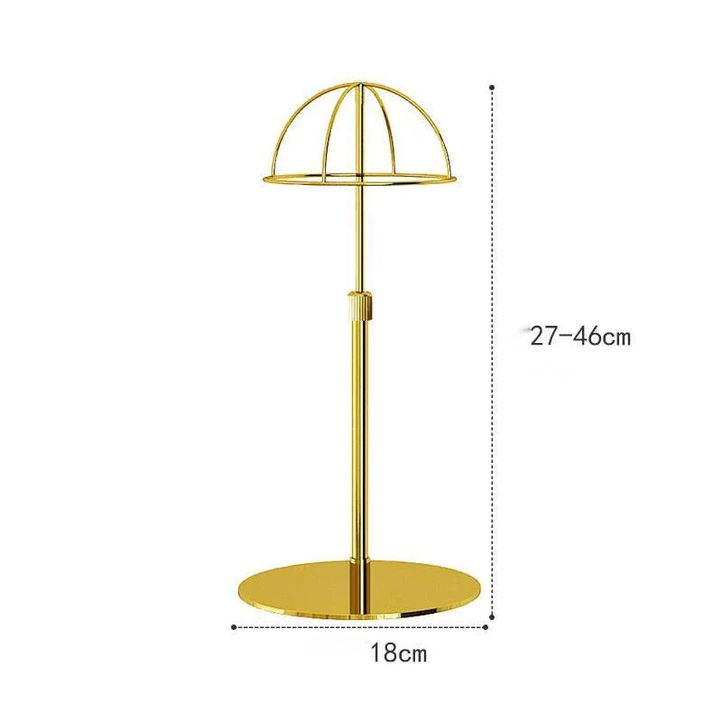 

Boutique Gold Cap Stands Plastic Hat Display Metal Wig Head Holders