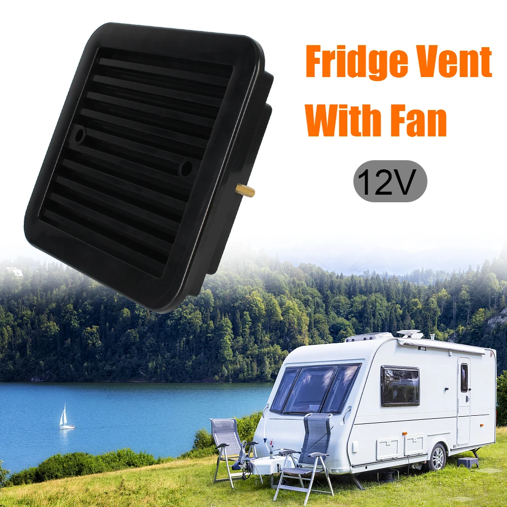 

Side Air Outlet Fridge Vent With Fan for Rv Trailer Caravan Strong Wind Silent Ventilation Exhaust Fans 12V Caravan Accessories