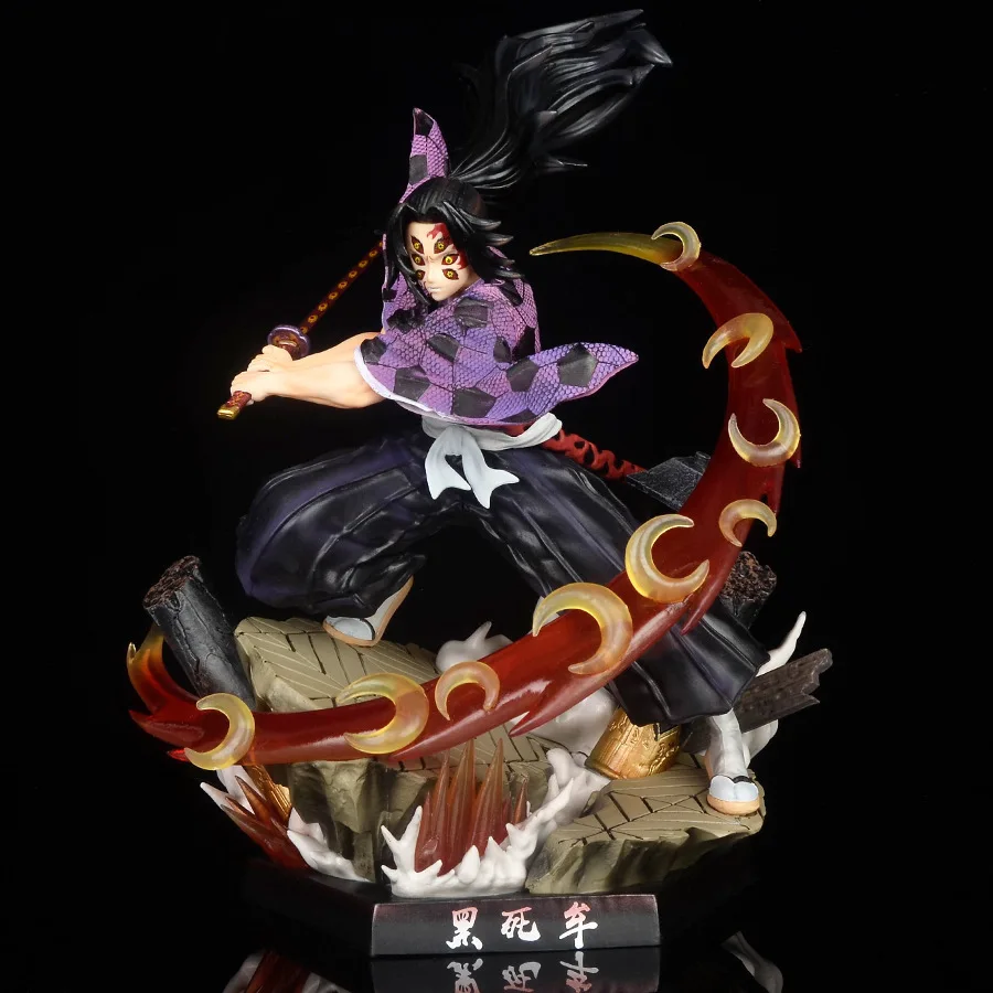 

28cm Demon Slayer Kokushibou Anime Figure Twelve Ghost Moon Tsugikuni Michikatsu Action Figure Kimetsu No Yaiba Figurine Model