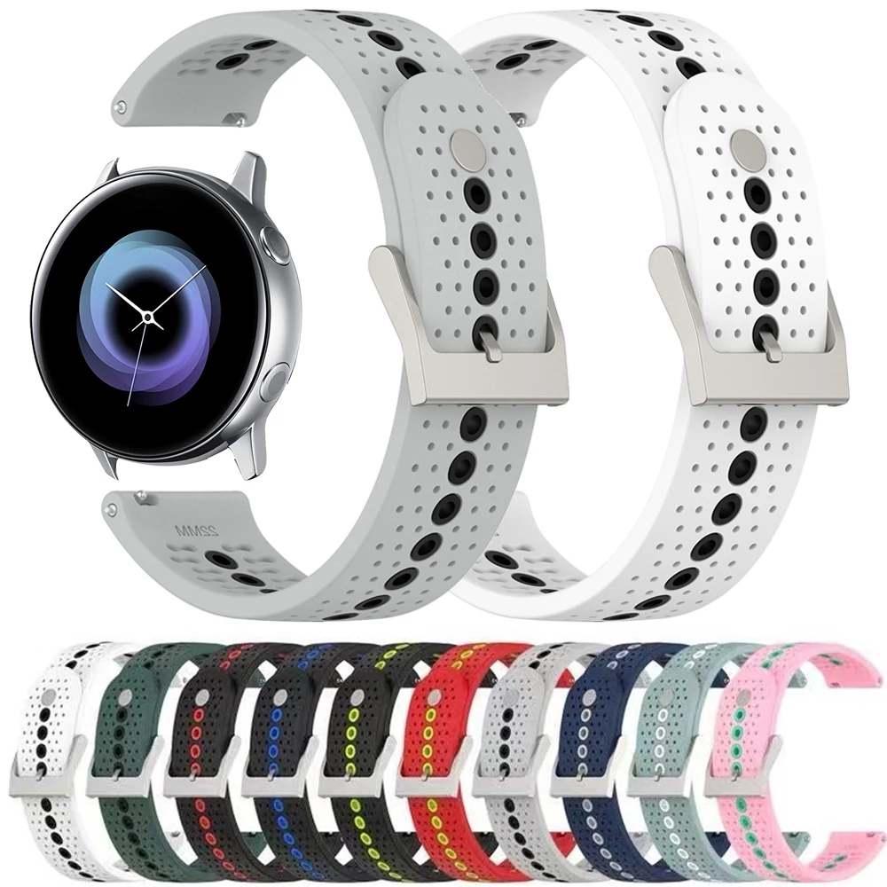 

20mm 22mm Soft Silicone Strap For Samsung Galaxy Watch Classic 4 3 40/44mm 42/46mm 41/45mm Bracelet Band S3 Active 2 Watchbands