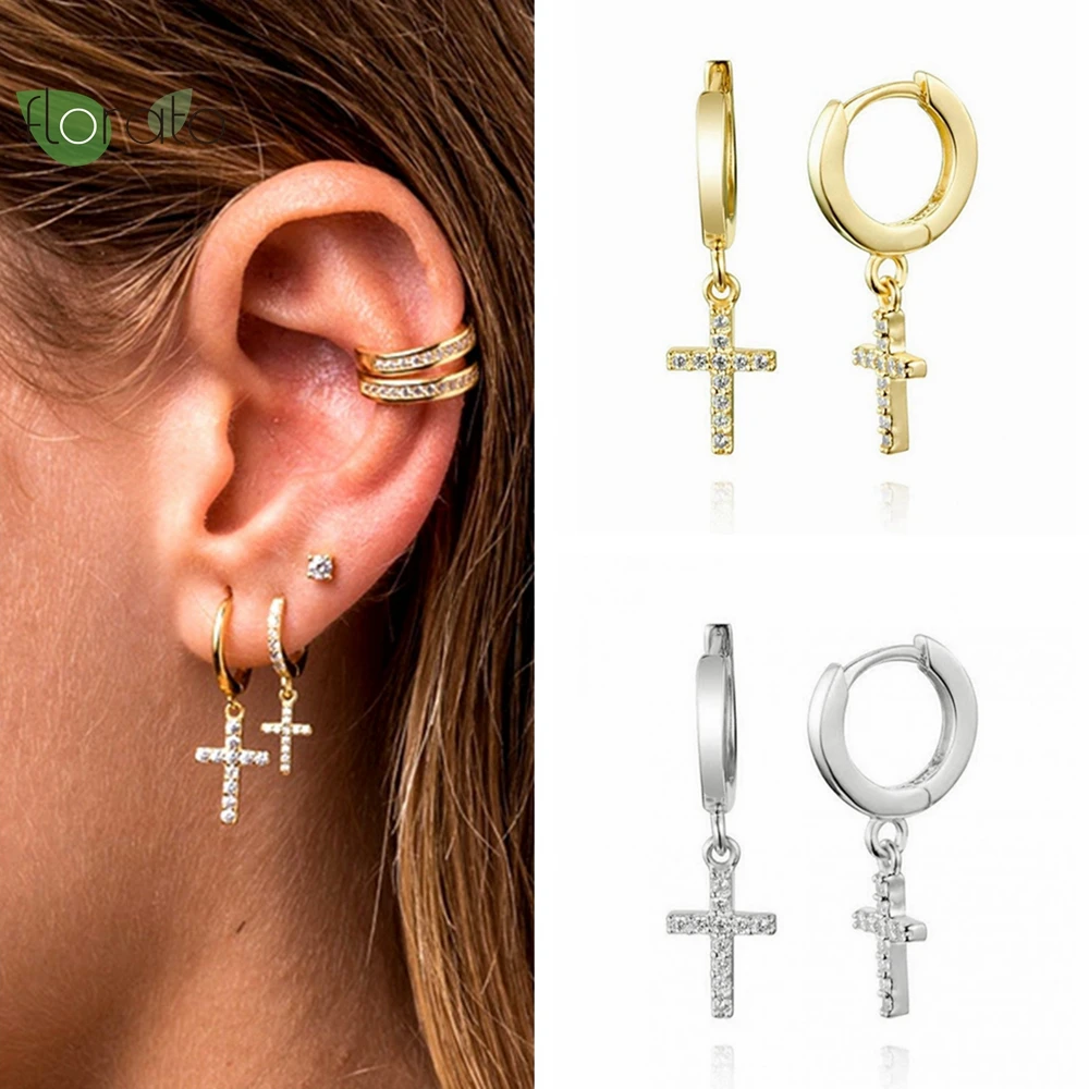 

925 Sterling Silver Needle Exquisite 24K Gold Earrings 2022 Luxury Premium Cross Hoop Earrings for Women Fashion Jewelry Gift