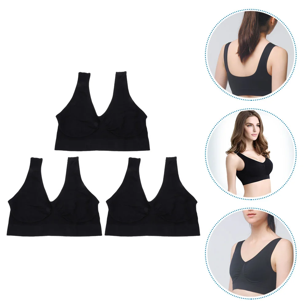 

3pcs Womens Sports Bras Wirefree Fitness Bras Breathable Sports Sports Vest