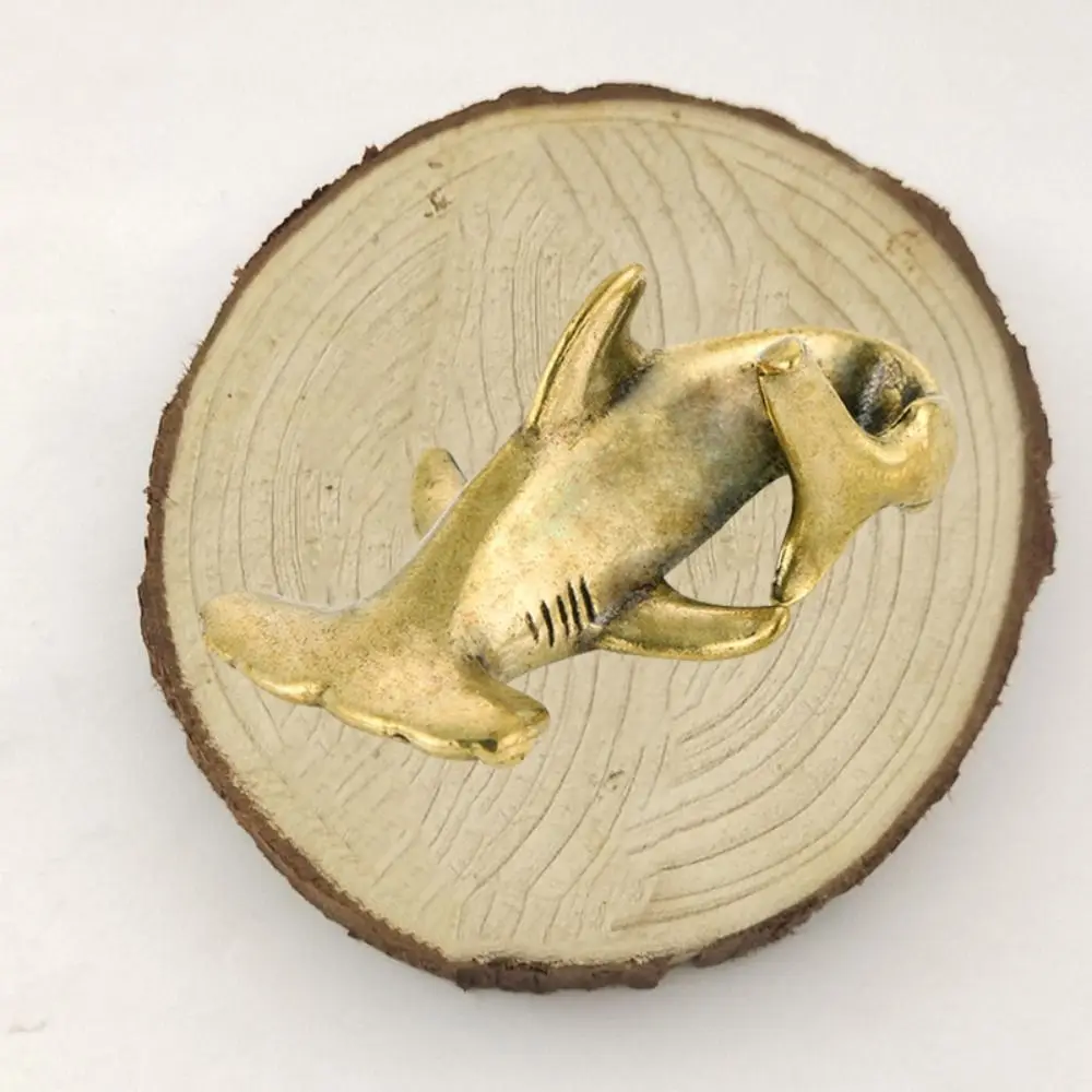 Винтажные латунные фигурки акулы-молот медные изысканные мини-статуи акулы