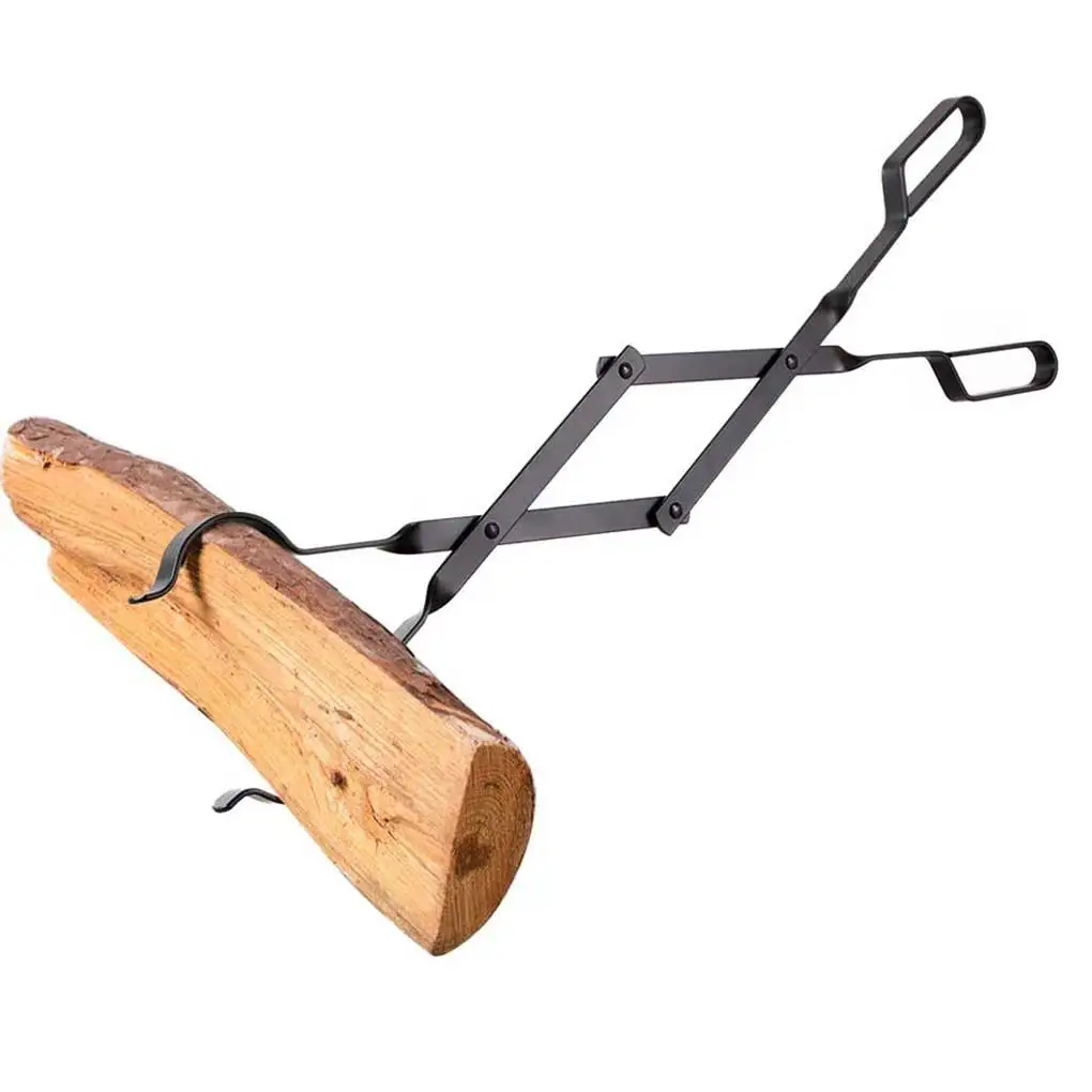 

Fireplace Tongs Log Grabber Foldable Indoor Outdoor Camping Hiking Claw