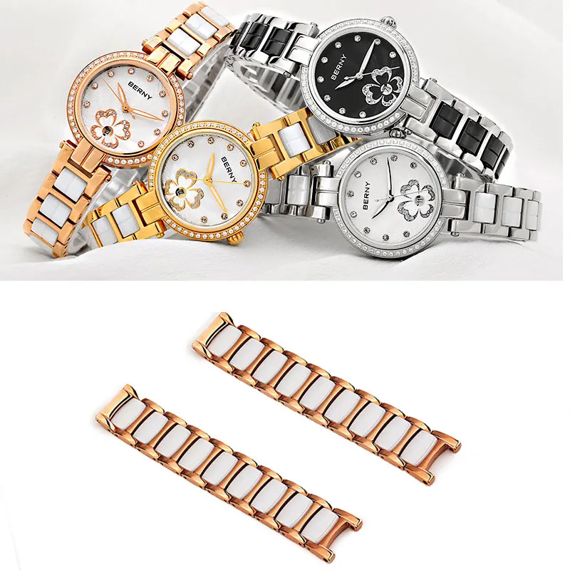 BERNY Quartz Women Ceramics Wristwatch Quality Women Watches Luxury For Ladies Elegant Clock 30M Waterproof Inlaid with zircon