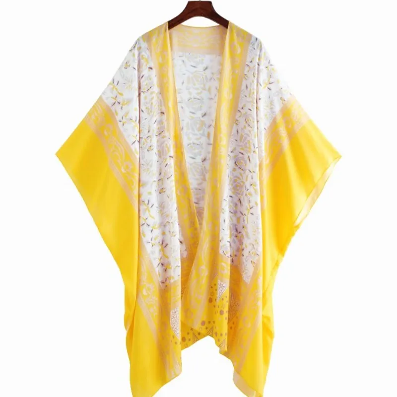 

Cardigan Cover Up Dress Women Swimsuit Batwing Sleeve Bikini Cover Ups 2022 Summer New Print Beach Style Bathing Suit Swimwear