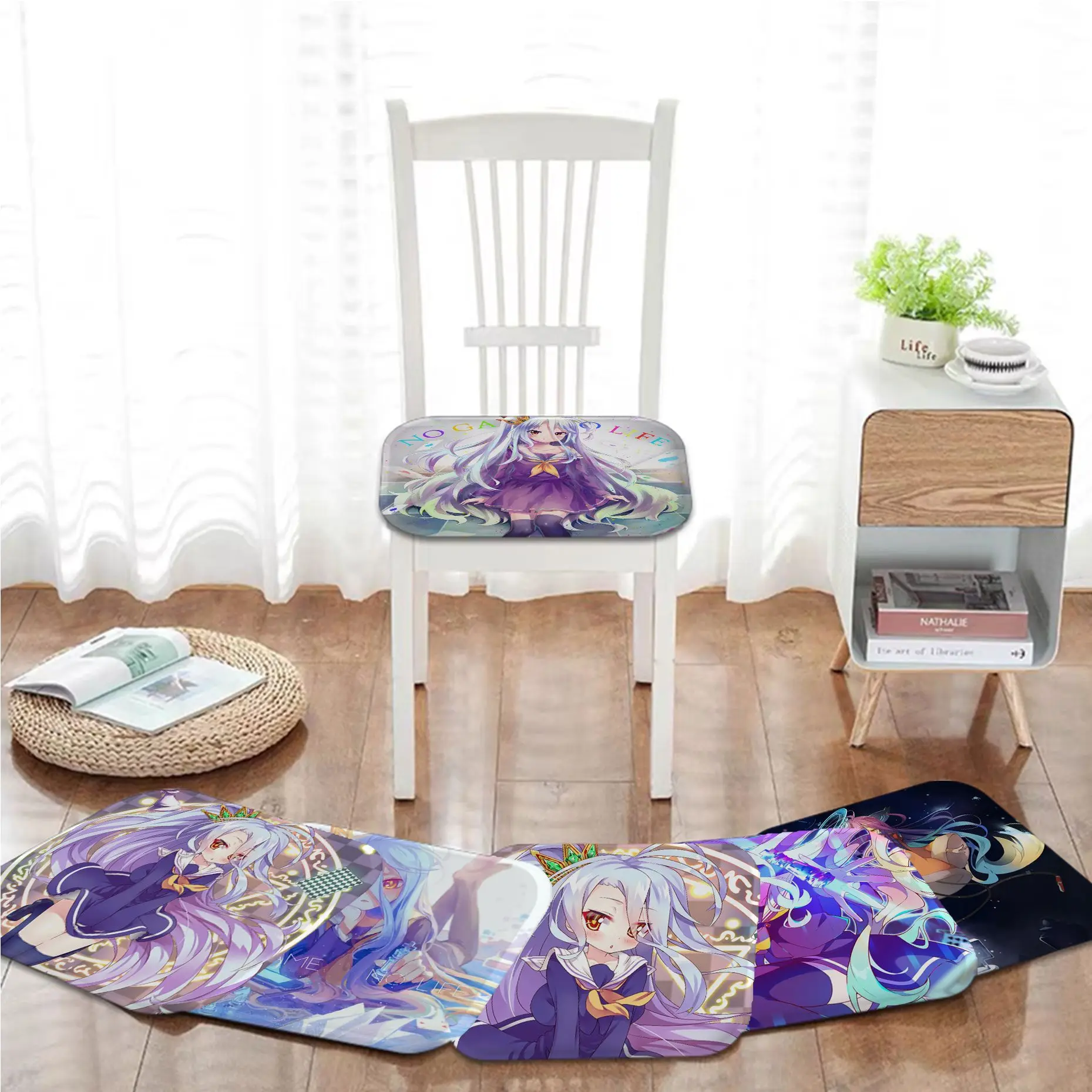 

Anime No Game No Life Creative Stool Pad Patio Home Kitchen Office Chair Seat Cushion Pads Sofa Seat 40x40cm Cushions Home Decor