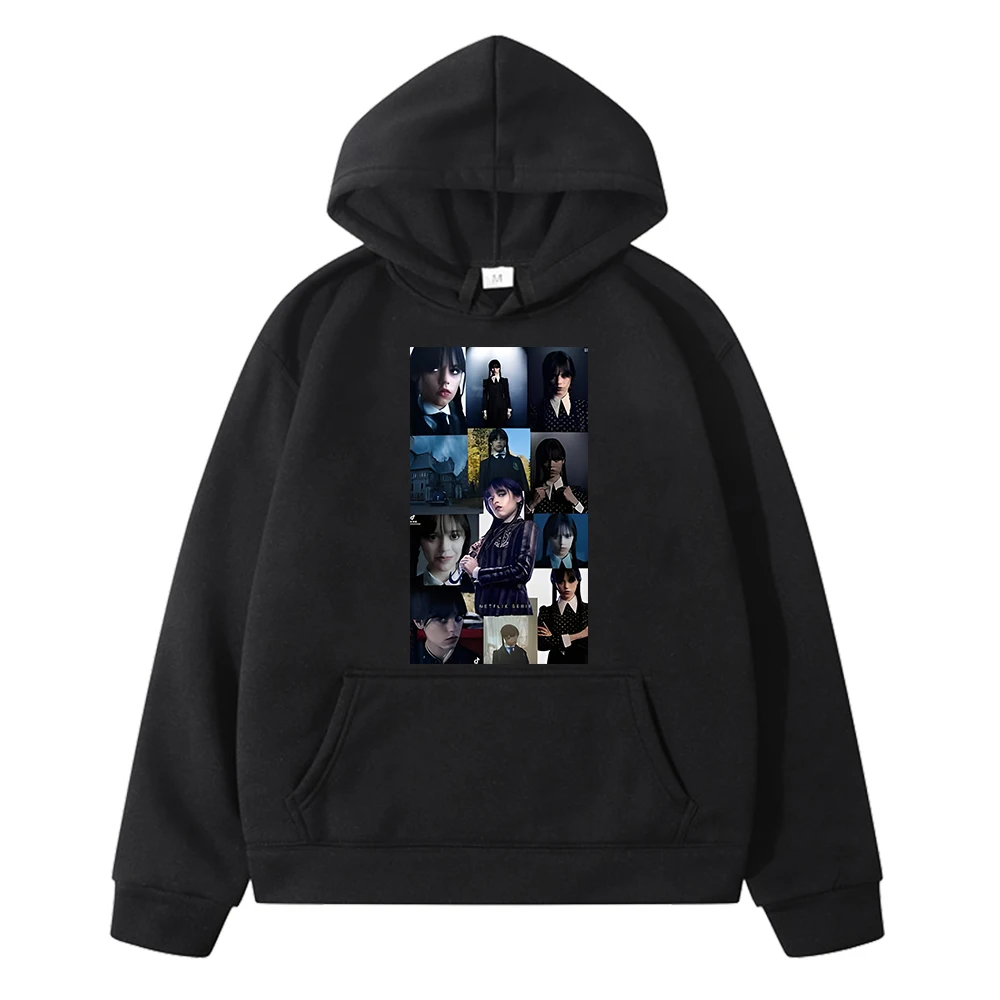 

Wednesday Addams Family Hoodies Fleece sweatshirt kids clothes girls boys Anime y2k sudadera Autumn Jacket Children clothing
