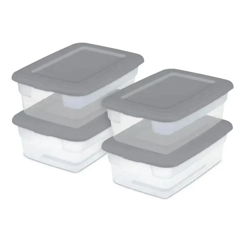 

of (4) 12 Qt. Storage Boxes Plastic,