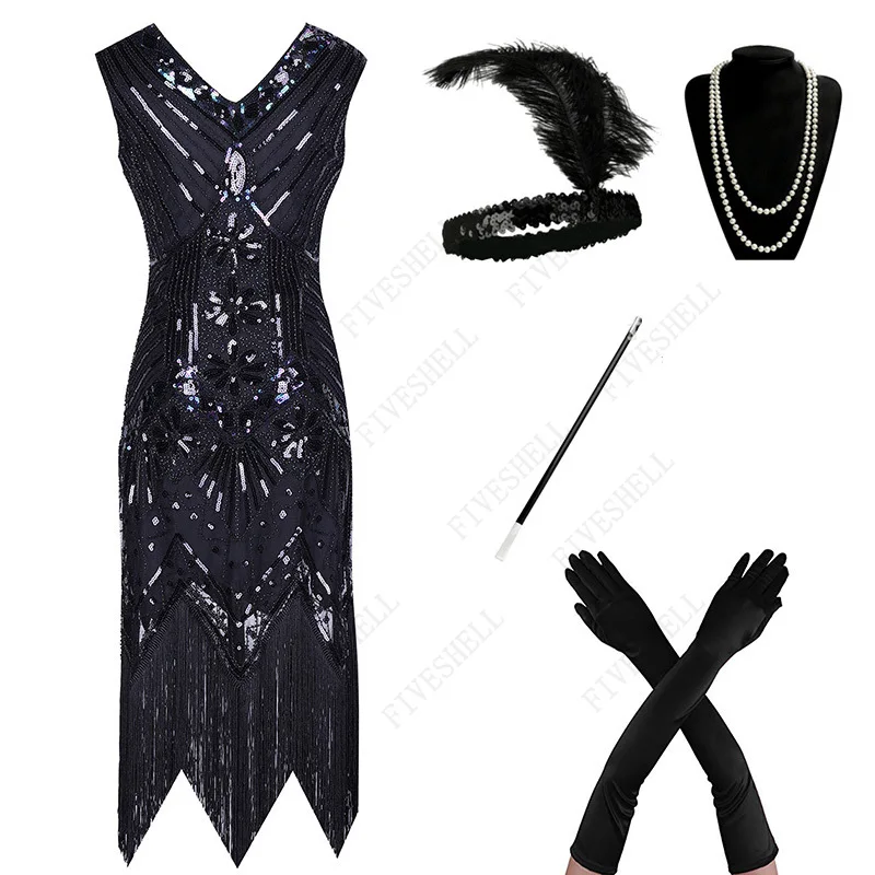 Женское платье-Чарльстон в стиле арт-деко