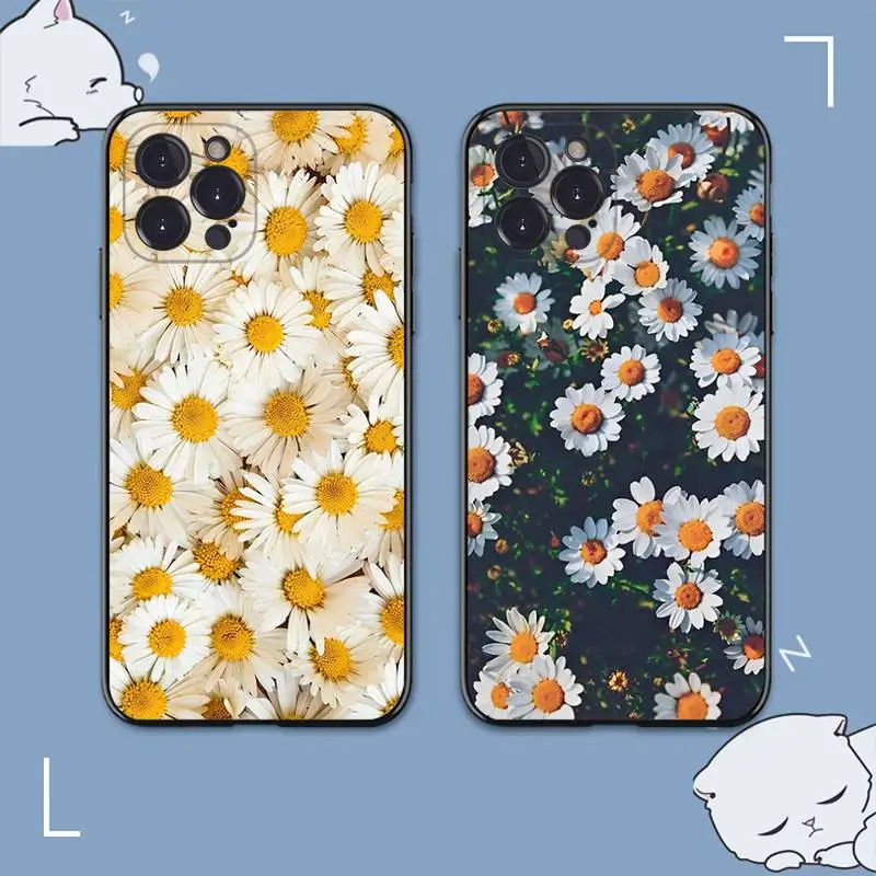 

Daisy Flowers Plants Phone Case For iPhone 8 7 6 6S Plus X SE 2020 XR XS 14 11 12 13 Mini Pro Max Mobile Case