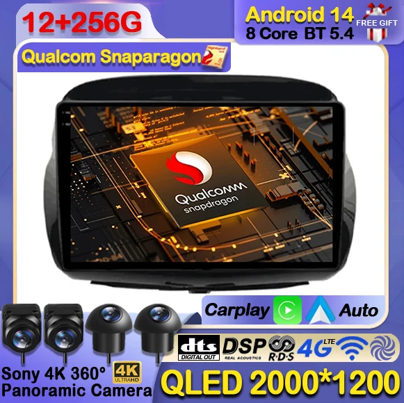 Автомобильный радиоприемник Android 14 для Honda FRV FR-V EDIX 2004-2009 Carplay Auto Navi GPS 4G LTE 5G WIFI