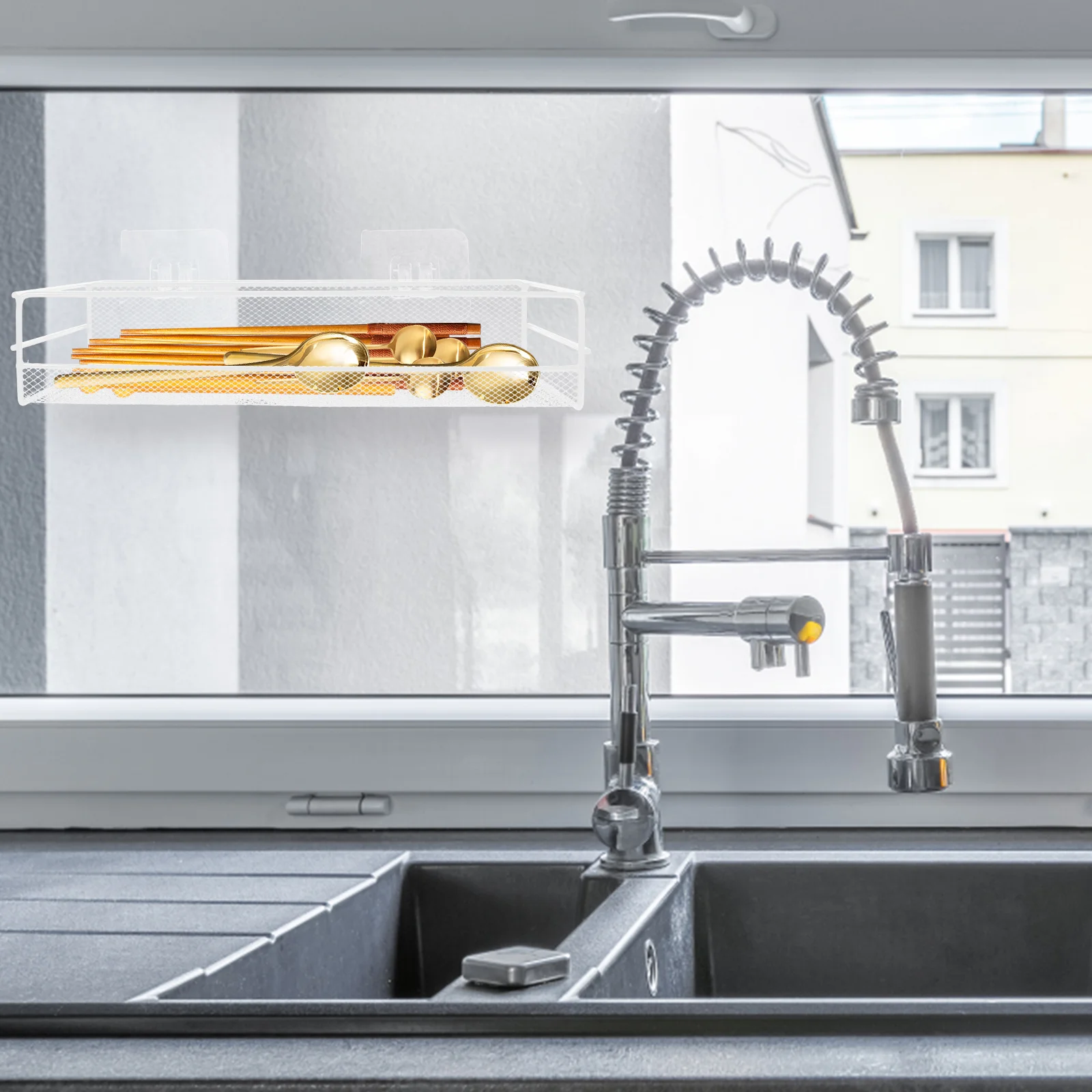 Раковина железная сетка кухонная стена стеллаж для хранения без гвоздей корзины