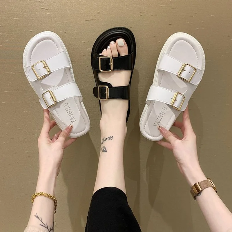 

Clogs Wedge Beach Sandal Woman Luxury 2022 Summer Suit Female Beige All-Match Women’s Shoes Anti-Skid Med Espadrilles Platform