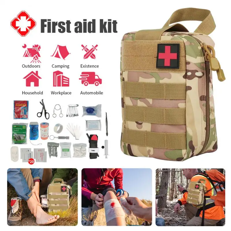 

Tactical First Aid Kit Survival Gear Molle Medical Pouch Military Package Outdoor S0S Emergency Rescue Israel Bandage Tourniquet