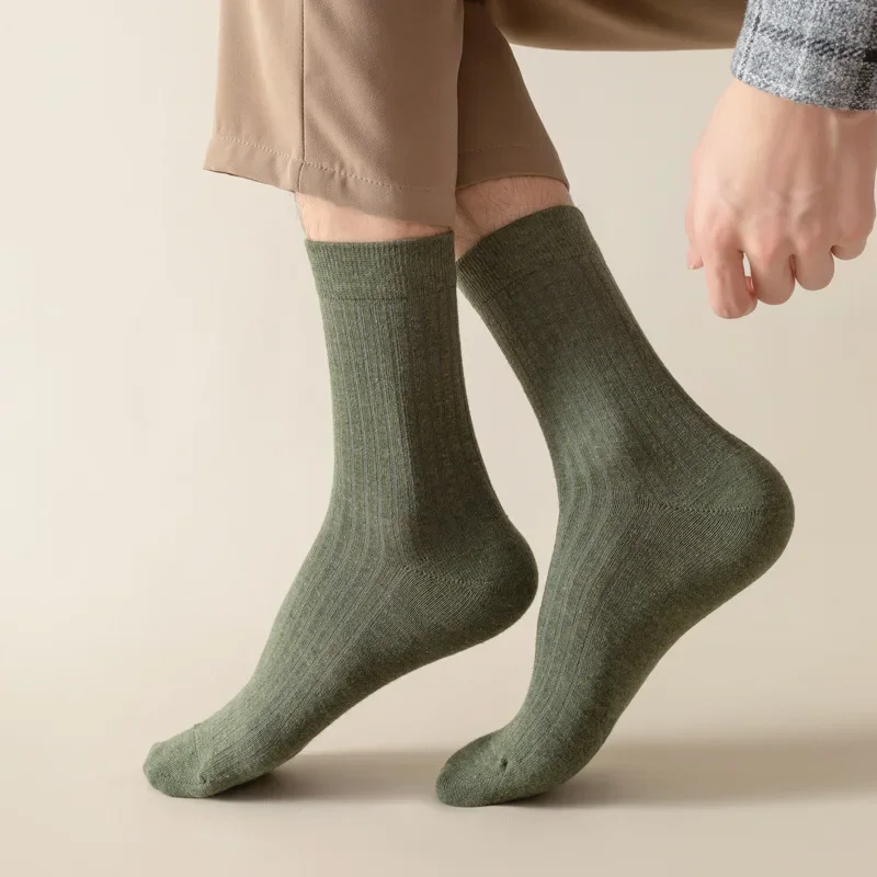 Носки мужские хлопковые однотонные трикотажные мягкие дышащие длинные до