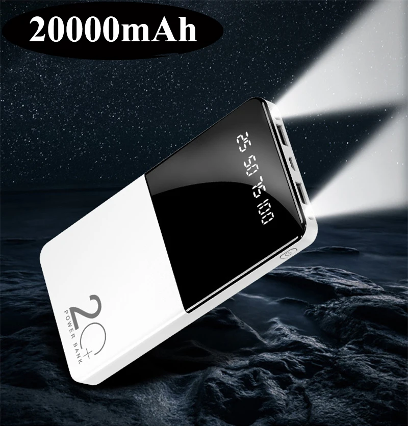 20000mAh Slim Power Bank Portable Charger External Battery Pack Powerbank for iPhone 12 Pro Xiaomi Mi 8 Huawei Samsung Poverbank |
