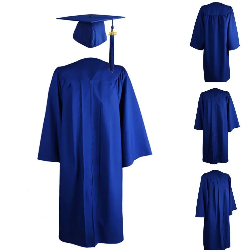 

V Neck University Temperament Matte Graduation Cap Gown for Taking Photos