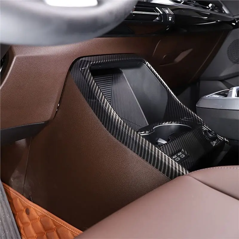 Фото Накладка из углеродного волокна ABS для BMW X1 U11 2023, консоль, панель переключения передач, аксессуар для салона автомобиля №2
