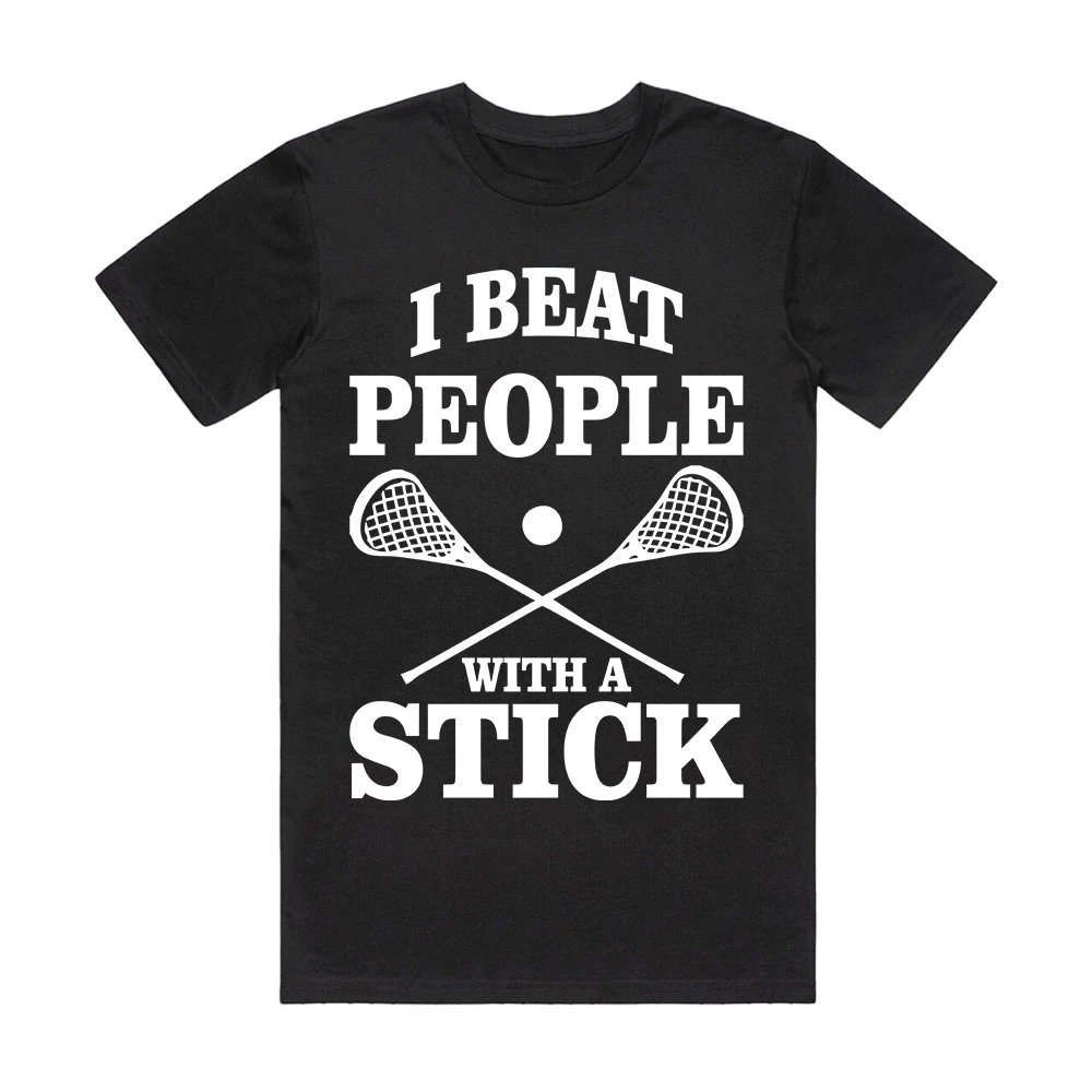 

I Beat People With A Stick T-shirt Woman Casual Tops Man Round Neck 100% Cotton Shirt
