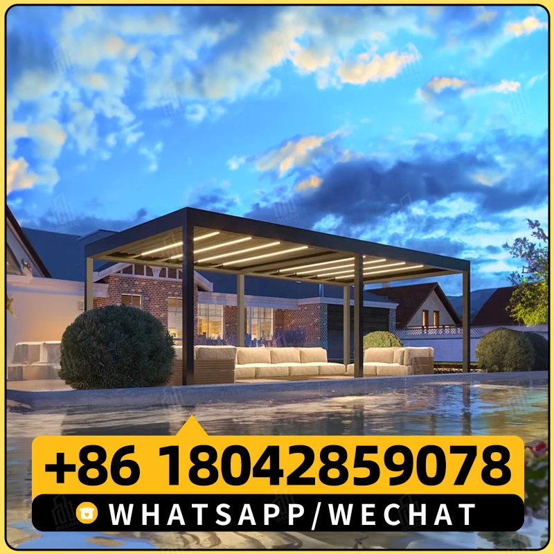 3*4 м Роскошная уличная беседка экологически чистый садовый навес алюминиевый