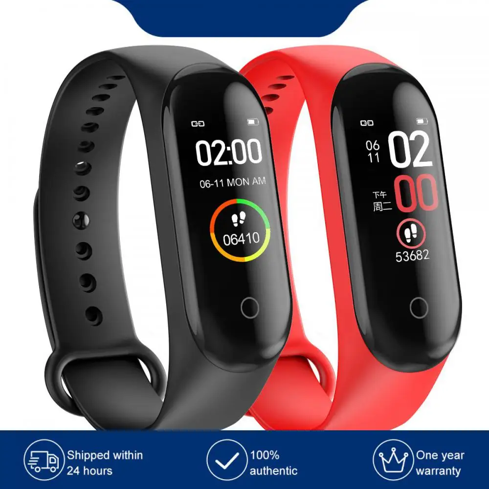 

M4 Wristband Message Reminder Blood Pressure/heart Rate Monitor Smart Band Pedometer Sports Bracelet Health Fitness Bracelet