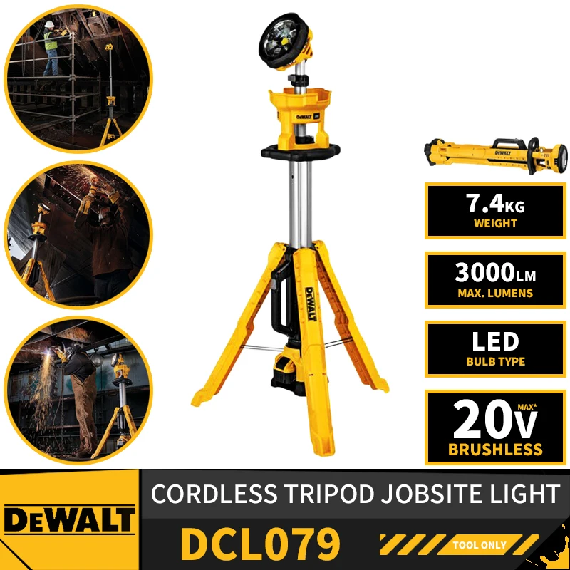 

Беспроводной штатив DEWALT DCL079, 20 в, литиевые электроинструменты, 3000 лм