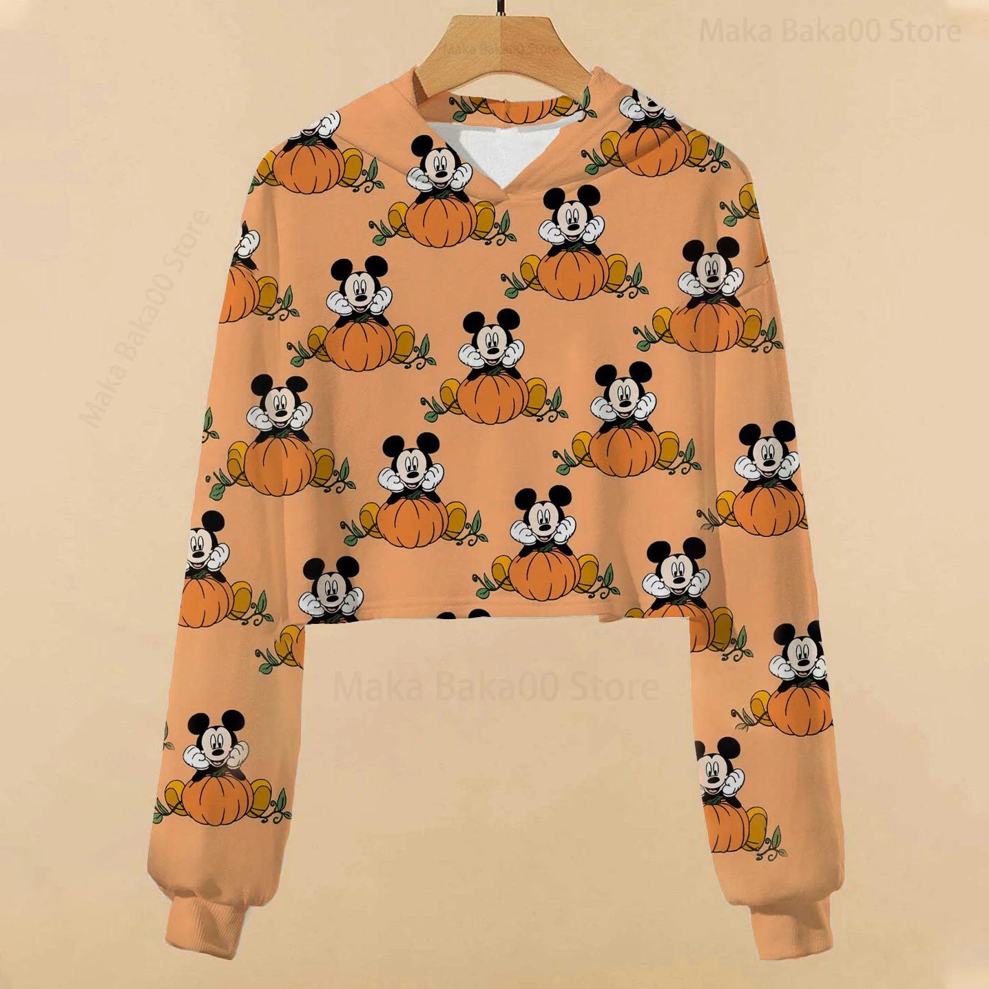 Купи Disney Minnie Printed Sweatshirt Autumn and Winter Casual Cartoon Cute Children's Loose Short Hoodie Long Sleeve Sweater за 144 рублей в магазине AliExpress