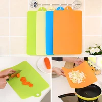 kitchen board bendable cutting board flexible pp plastic anti slip hanging hole food slicing cutting pad kitchen cooking tool