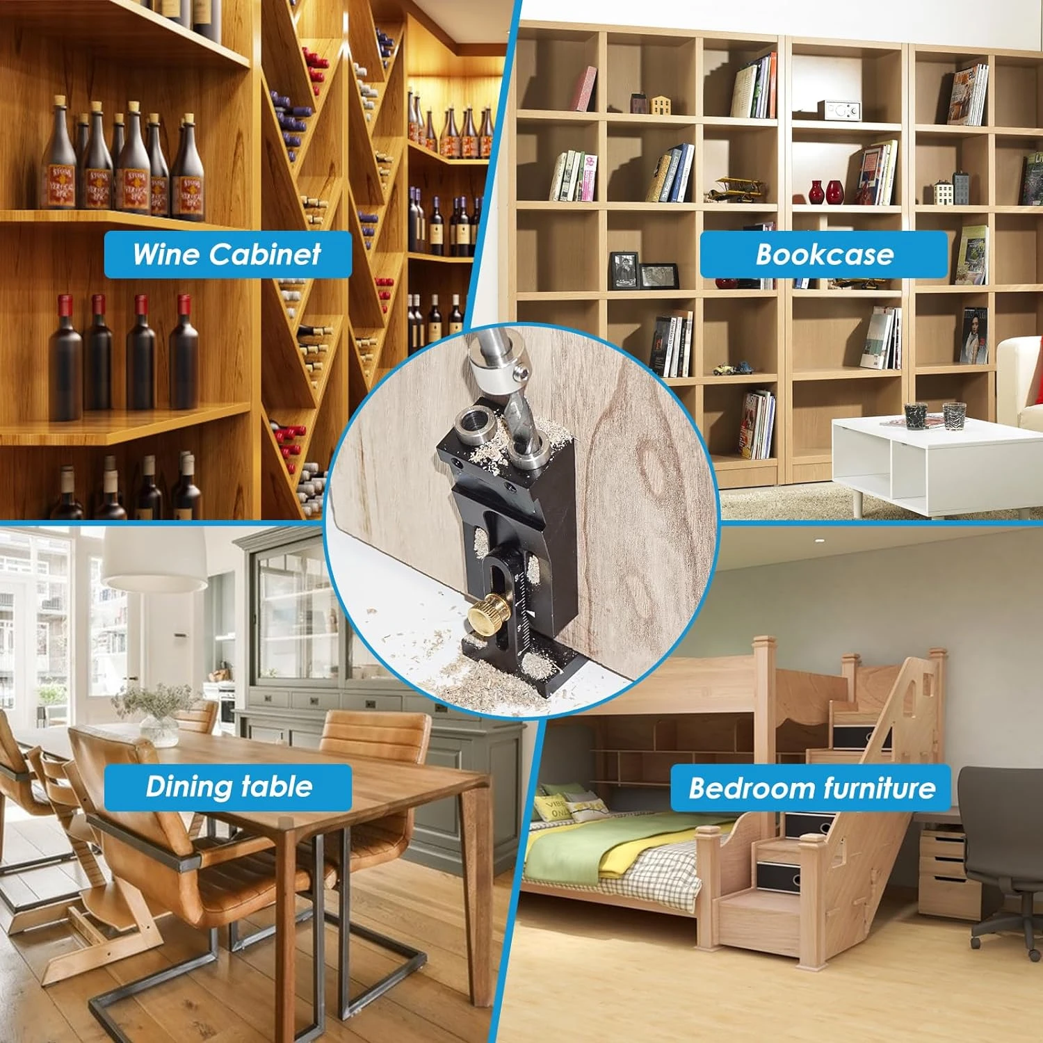 Портативный и регулируемый набор приспособлений для карманных отверстий