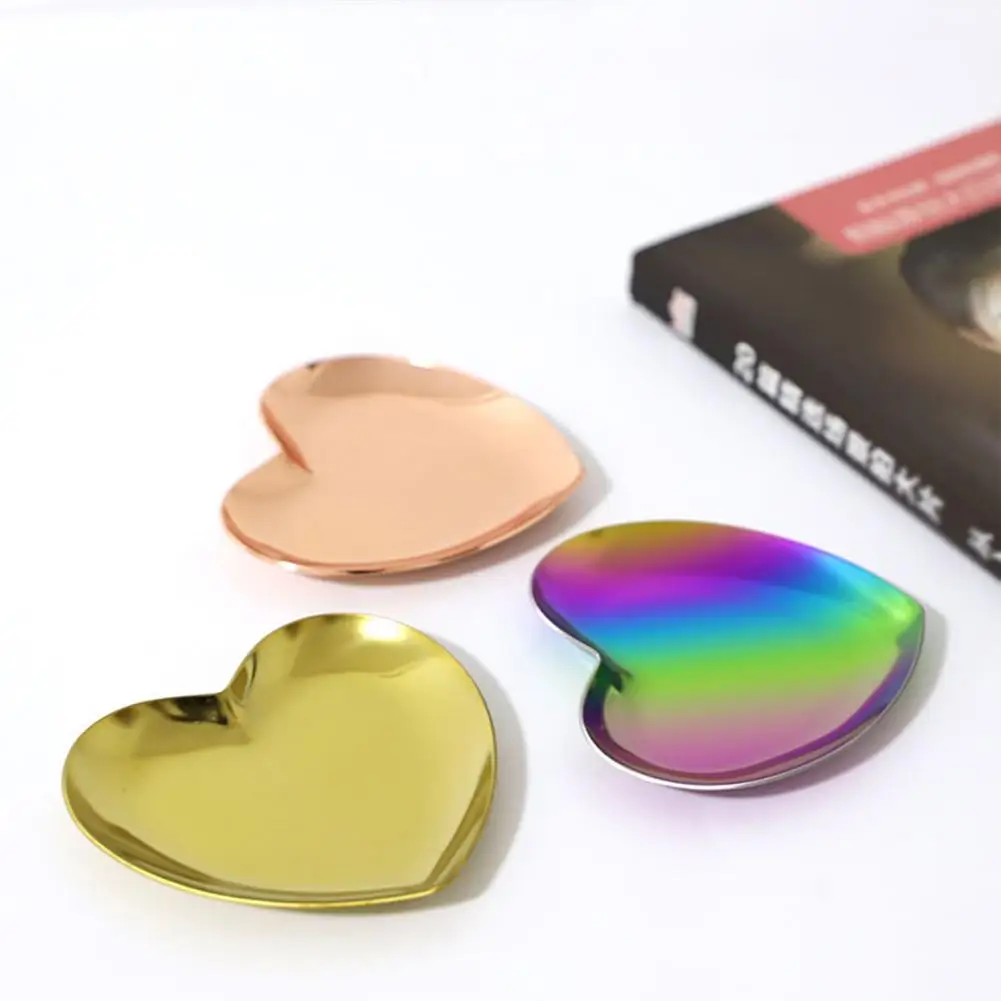 

Jewelry Tray Heart Shape Smooth Edge Stainless Steel Jewelry Display Tray for Home Dessert Dish Decorat Fruit Plate Small Items