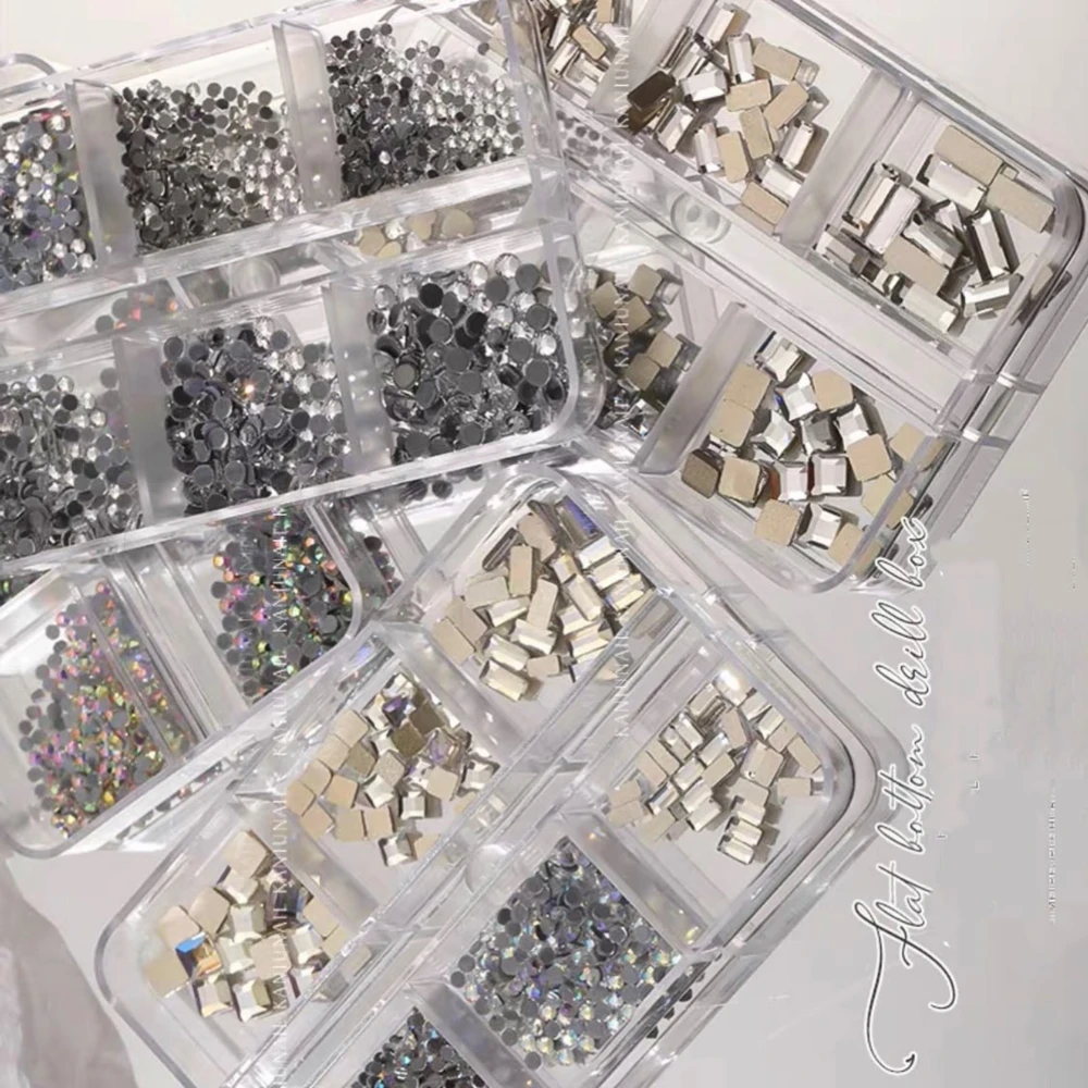 

Стразы дизайн ногтей алмаз 6 в 1 квадратные/круглые ногти драгоценные камни принадлежности для профессионалов бриллианты украшения #6