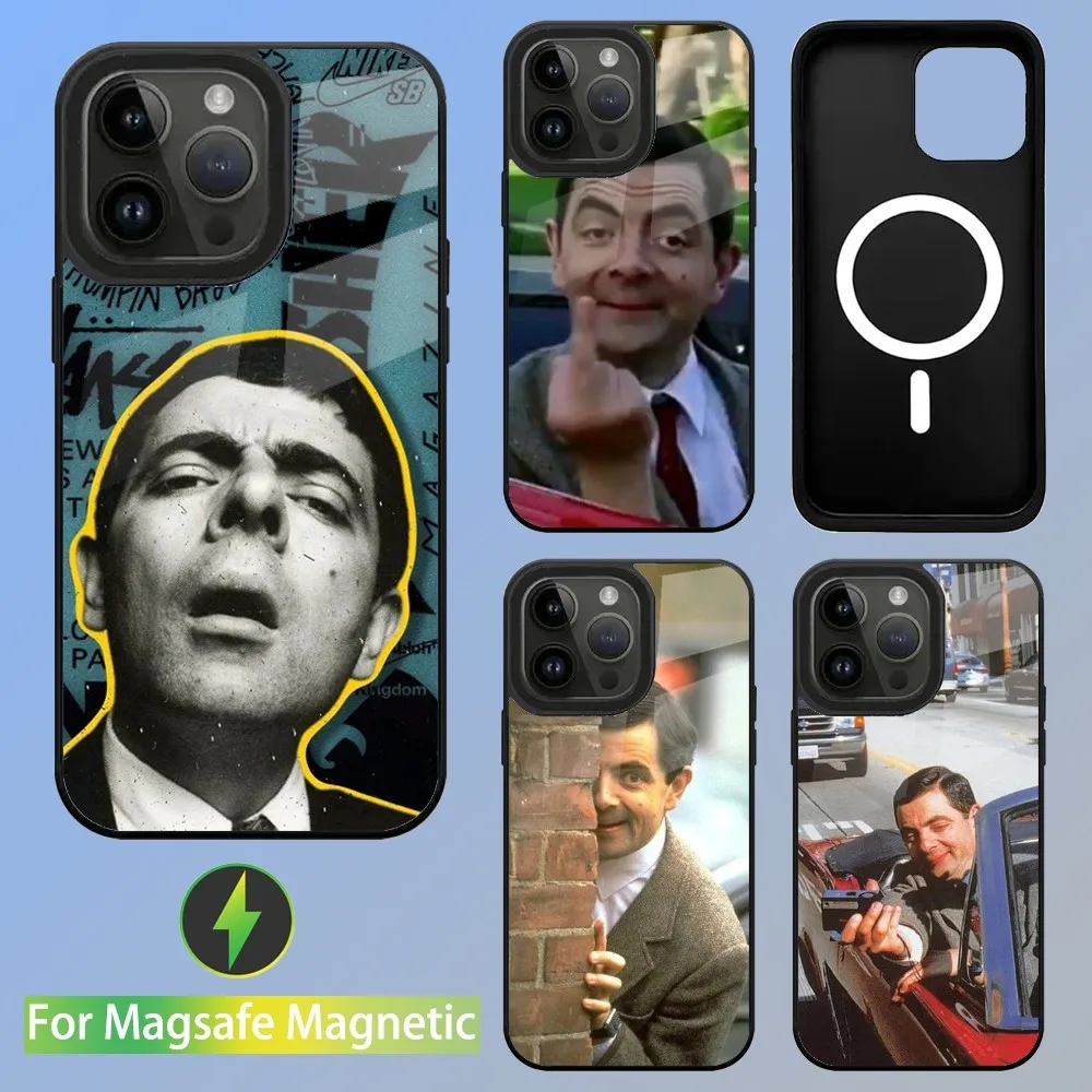 Забавный чехол Mr B-BeanS для телефона iPhone 15 14 13 12 11 Plus Pro Max Mini Magsafe магнитная