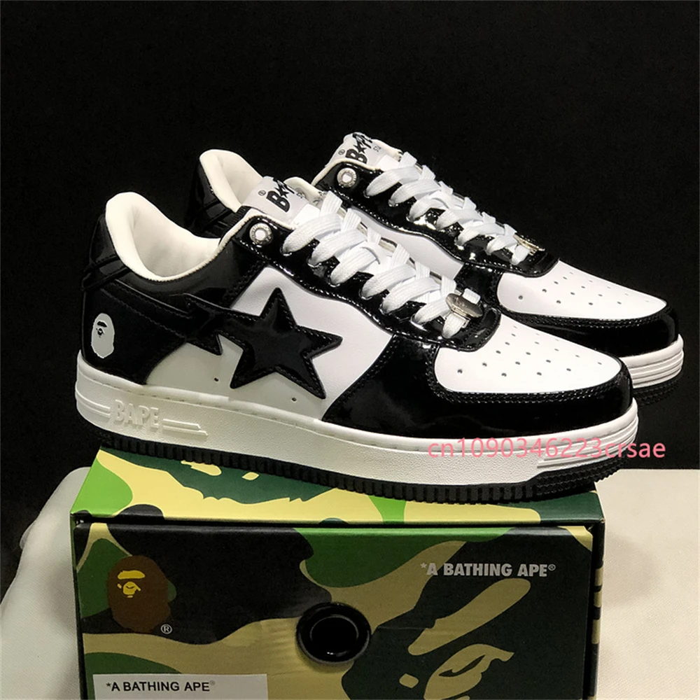 Eur36-46 Bape Sta Men Women Shark None-Slip WGM Skateboarding Shoes Outdoor Causal Bapesta Sports Big 46 Size Walking Sneakers
