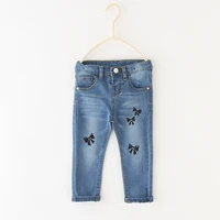 fashion baby girl denim pants butterfly jeans for baby girls leggings spring autumn toddler long pants newborn clothes