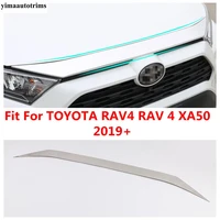 stainless steel front hood engine panel strip decoration cover trim for toyota rav4 rav 4 xa50 2019 2022 accessories exterior