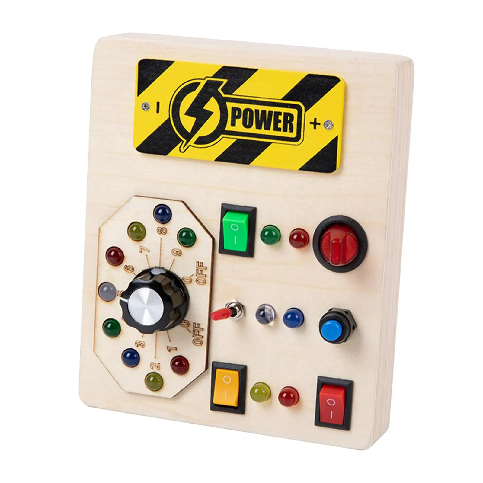

Light Switch Busy Board Switch Light Toy Basic Skill Wooden Educational Sensory Board for Boys Girls Children Kids Travel Toy