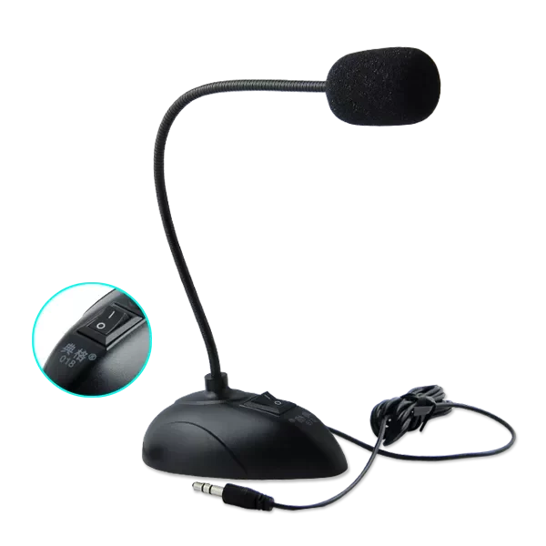 

Flexible Stand Mini Studio Speech Microphone 3.5mm Plug Gooseneck Mic Wired Microphone for Computer PC Desktop Notebook